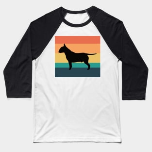 Vintage Sunset Bull Terrier Dog Owner Gift Baseball T-Shirt
